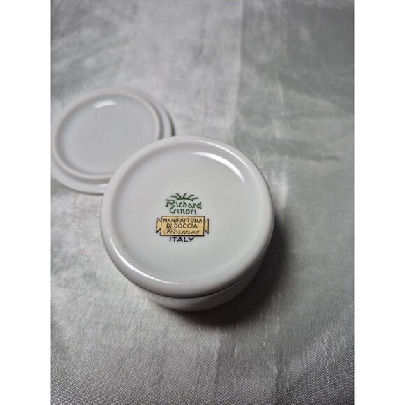 Vtg Richard Ginori Italy Black Gold Impero Round Trinket Jewelry Box Dish & Lid - Picture 6 of 9